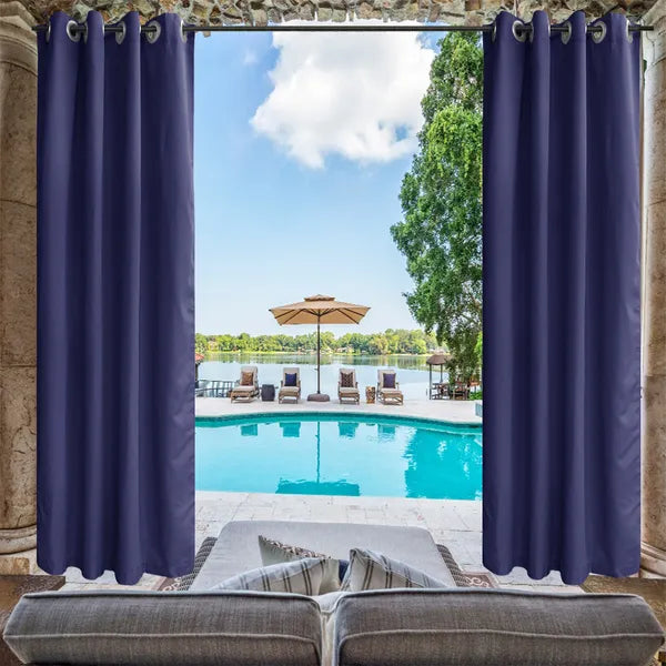 50inch*96inch Luxurious Wool Outdoor Curtain With A Sound-absorbing Ring Design Offer A Tranquil And Comfortable Lifestyle, Combining Style And Functionality.
