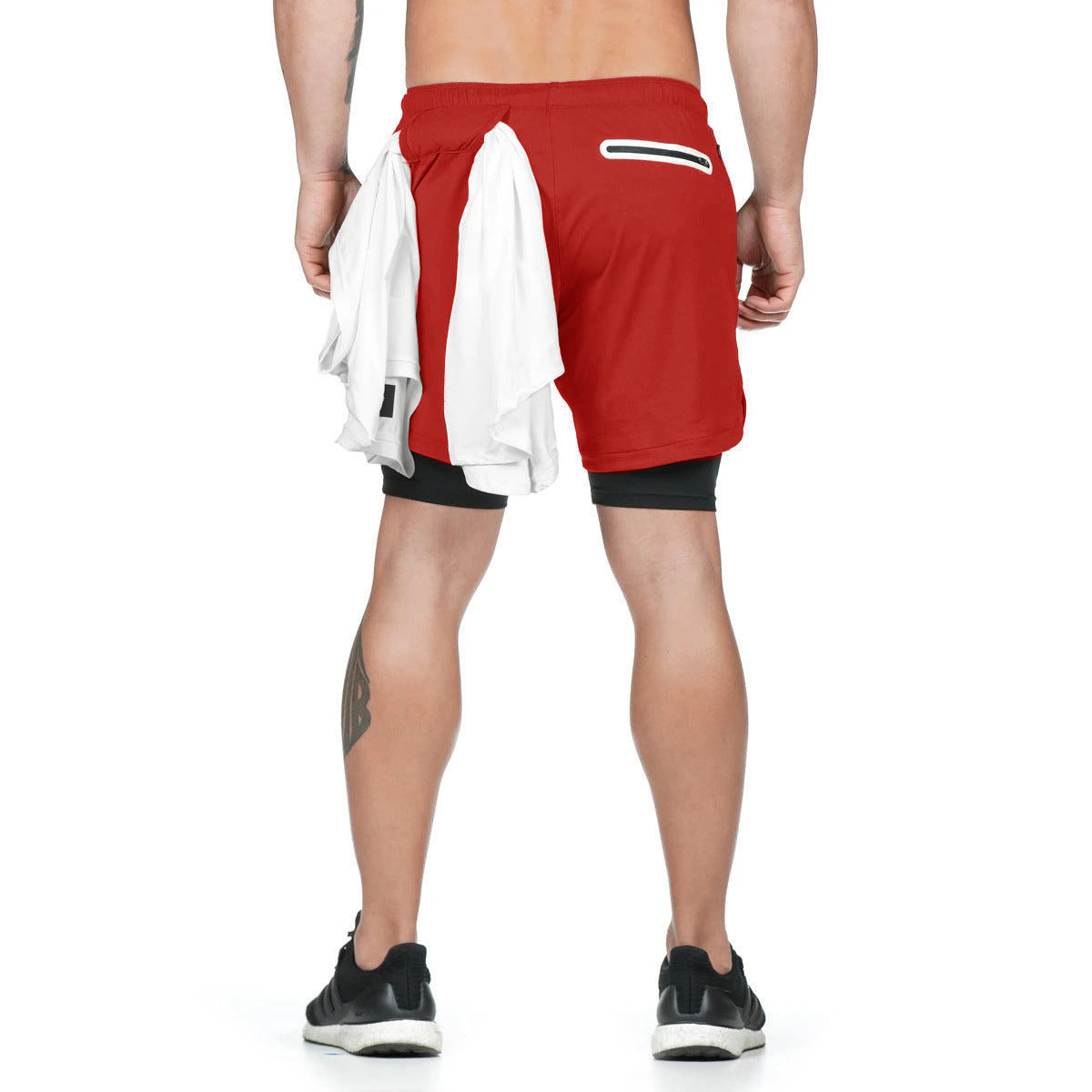 Running Shorts Men 2 In 1 Double-deck Quick Dry GYM  Fitness Jogging Workout  Pants