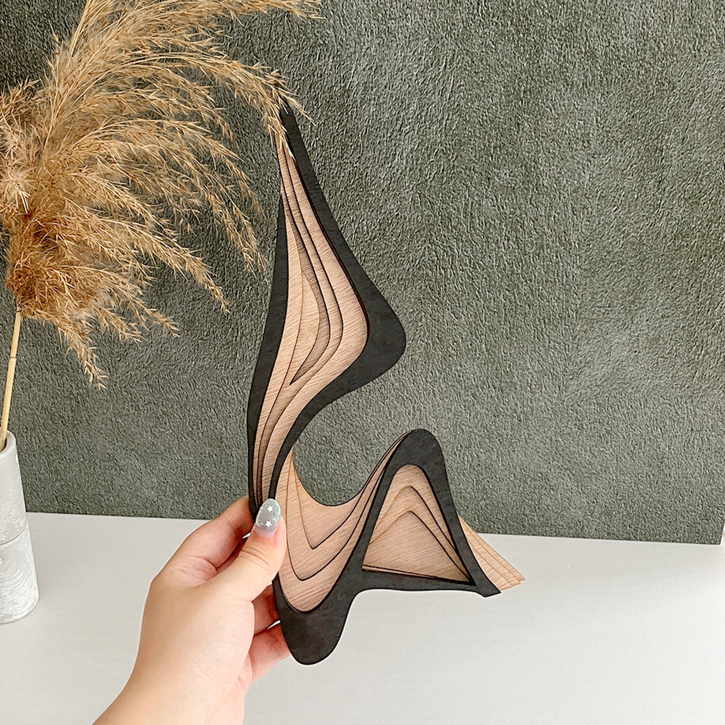 Wooden Three-dimensional Curved Art Home Decor Ornaments