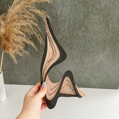 Wooden Three-dimensional Curved Art Home Decor Ornaments