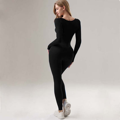 Sports Workout Clothes Slim Thread Long Sleeve Tights