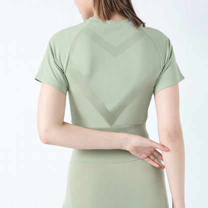 Sew Knit Solid Color Yoga Workout Top