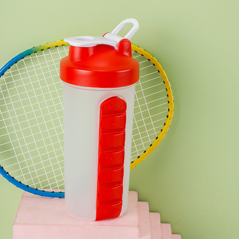 Seven-day Pill Box Water Pill Box Two-in-one Gym Sports Shake Cup