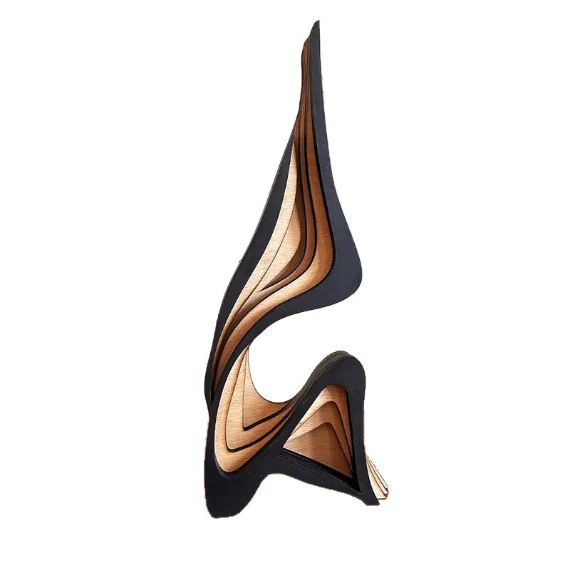 Wooden Three-dimensional Curved Art Home Decor Ornaments