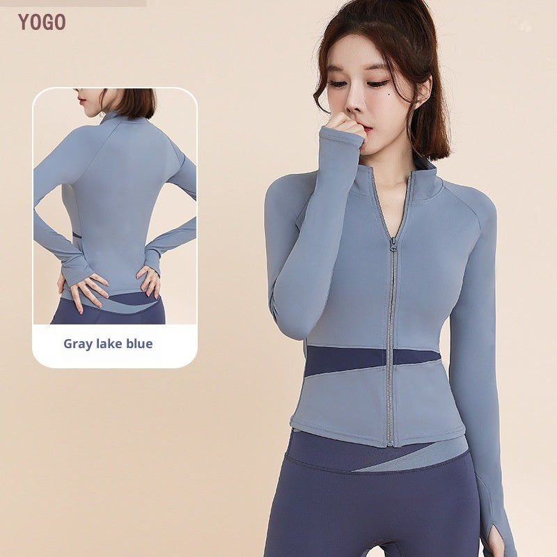 Women's Jacket Trousers Bra Yoga Workout Clothes