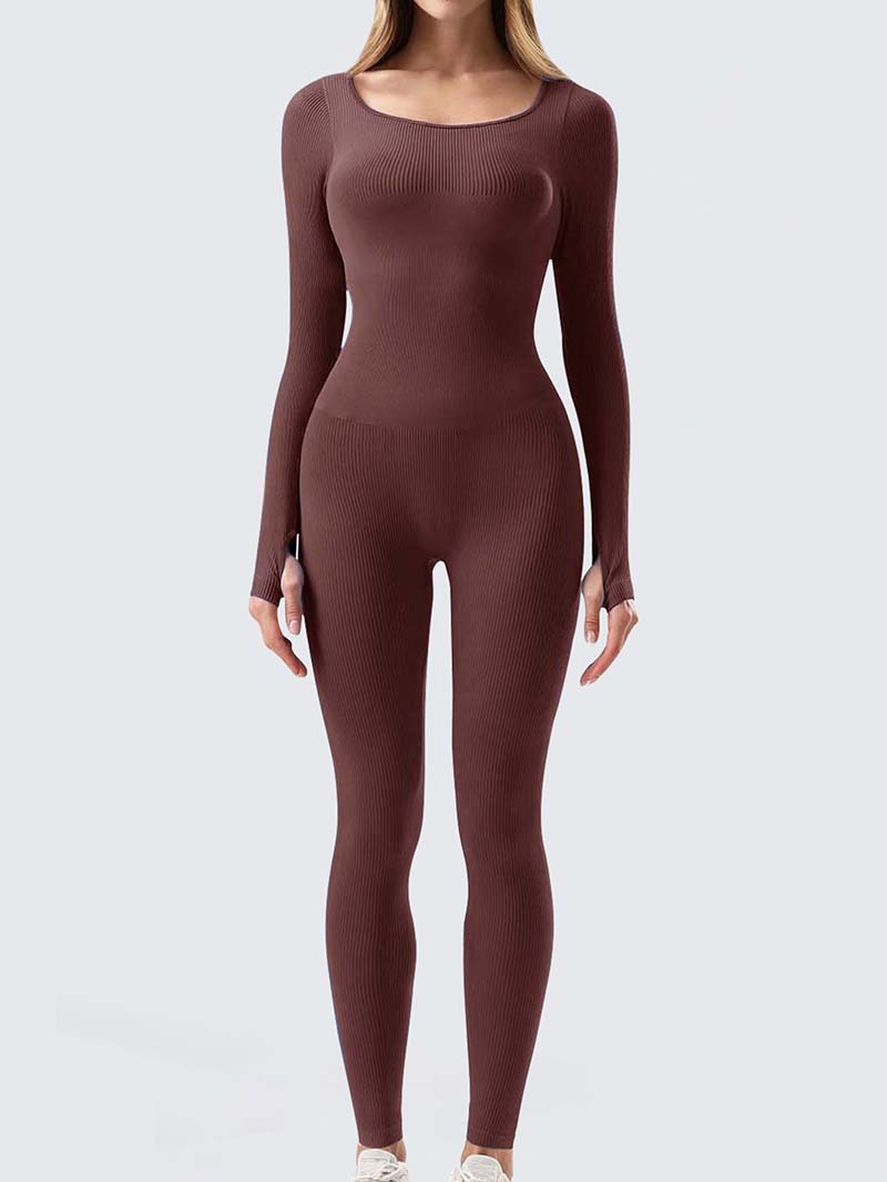 Sports Workout Clothes Slim Thread Long Sleeve Tights