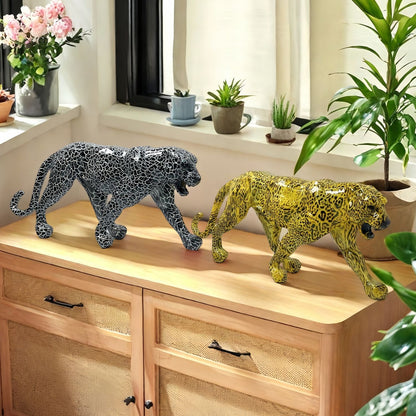 Modern Minimalist Simulated Leopard Figurine Home Decor Gift Box