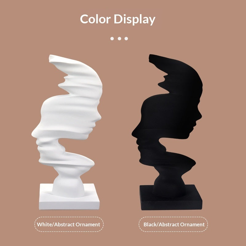 Abstract Human Head Living Room TV Cabinet Foyer Home Decor Decorative Craft