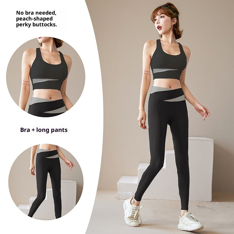 Women's Jacket Trousers Bra Yoga Workout Clothes